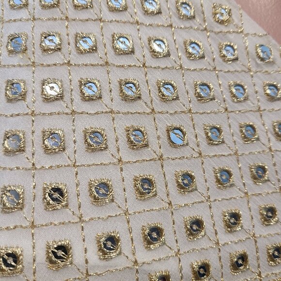 Dash and Dot Mirror Sequin Dress Fringe 1920s Gilded Gold Holiday Wedding New - Picture 3 of 11